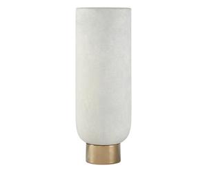 Orsina Callie White And Gold Small Pedestal Vase.
