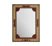 Orsina Canvas And Leather Trim Wall Mirror