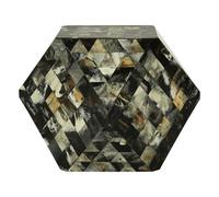 Orsina Captivating Antique Green Geometric Stool,sturdy Kitchen Bar Stool,decorative Seat For Home Bar,wooden Stool