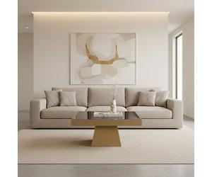 Orsina Carlox Square Gold Finish Coffee Table