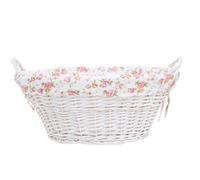 Orsina Carton Of 3 White Wash Split Willow Baskets With Floral Linings