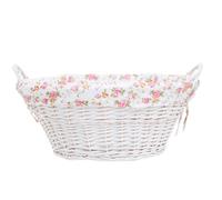 Orsina Carton Of 3 White Wash Split Willow Baskets With Floral Linings Orsina White