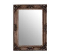 Orsina Carved Frame Antique Bronze Wall Mirror, Full Size Traditional Mirror, Weathered Bronze Decorative Mirror in Silver Orsina Silver
