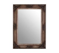 Orsina Carved Frame Antique Bronze Wall Mirror, Full Size Traditional Mirror, Weathered Bronze Decorative Mirror