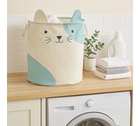 Orsina Cat Face Laundry Bag, Cute & Practical Fabric Hamper With Drawstring Closure & Carry Handles in White Orsina White