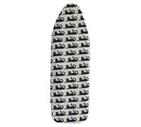 Orsina Cat Ironing Board Cover, Cute Feline Print With Soft Padded Cotton Surface, Elastic Edging For Snug Fit in Grey Orsina Grey