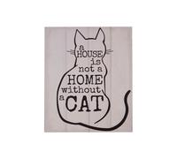 Orsina Cat Wall Plaque, Charming Wooden Sign With Artistic Cat Illustration, Rustic Finish Adds Whimsy To Hallways