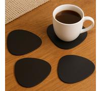 Orsina Catlins Pebble 4Pc Black Leather Placemats