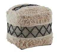 Orsina Cefena Black And White Shaggy Pouffe