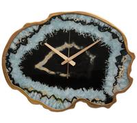 Interiors by PH Black And Gold Agate Effect Wall Clock