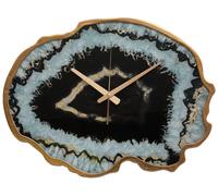 Interiors by PH Black And Gold Agate Effect Wall Clock