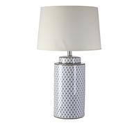 Orsina Ceramic Table Lamp With Cream Shade, Tapered Textured Base Table Light, Elegant Cylindrical Ceramic Lamp Orsina Cream