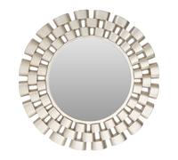 Orsina Champagne Chain Design Wall Mirror, Layered Round Mirror, 3-Tiered Hallway Mirror, Sculptural Mirror in Silver Orsina Silver
