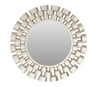 Orsina Champagne Chain Design Wall Mirror, Layered Round Mirror, 3-Tiered Hallway Mirror, Sculptural Mirror