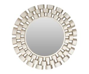 Orsina Champagne Chain Design Wall Mirror, Layered Round Mirror, 3-Tiered Hallway Mirror, Sculptural Mirror