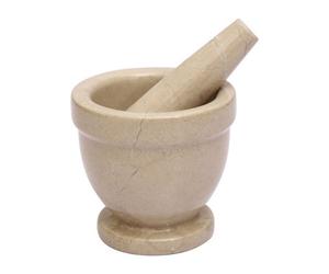 Orsina Champagne Marble Mortar & Pestle,perfect Grinding Pestle & Mortar,easy To Clean Large Mortar & Pestle