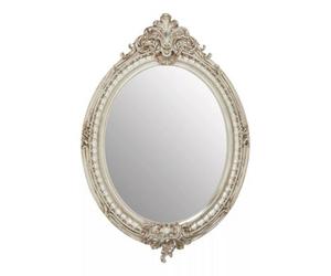 Orsina Champagne Oval Framed Wall Mirror,ornate Neoclassical Mirror, Accent Piece With Crown & Acanthus Motif