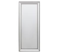 Orsina Champagne Rectangle Wall Mirror, Wooden Frame Mirror With Sleek Finish, Small Mirror For Dressing Area in Silver Orsina Silver