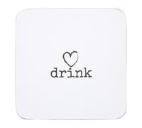 Premier Housewares Charm Coasters - Set of 4, White, 0.5cm(H) x 10cm(W) x 10cm(D)