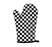 Orsina Check Mate Single Oven Glove, Classic Checkered Pattern With Quilted Heat Protection, Comfortable & Safe in Black Orsina Black