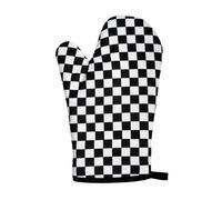 Premier Housewares Check Mate 100% Cotton Single Oven Glove, Black, H3 x W20 x D29 cm