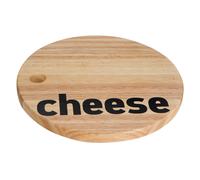 Orsina Cheese Board, Durable 25cm Round Rubberwood Serving Board, Bold 'Cheese' Typography in Natural Orsina Natural