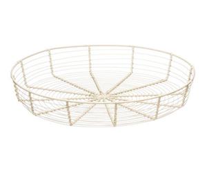 Orsina Chic Cream Wire Bread Basket, Rustic Design Wire Bread Basket For Dining Table, Durable Round Wire Basket