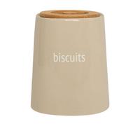 Orsina Chic Design Beige Ceramic Biscuit Canister, Functional Design Canister, Durable Canister For Ingredients