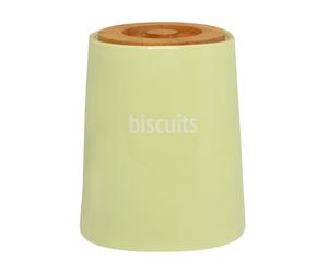 Orsina Chic Design Beige Ceramic Biscuit Canister, Functional Design Canister, Durable Canister For Ingredients in Green Orsina Green
