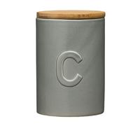 Premier Housewares Fenwick Coffee Canister, Plastic, Light Grey