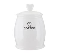 Orsina Chic Design White Dolomite Coffee Canister, Functional Design Canister, Durable Canister For Ingredients Orsina White