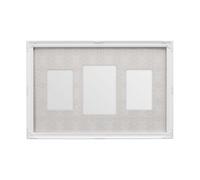 Orsina Chic White Finish 3 Multi Photo Frame,polyresin Multi-Picture Display,sturdy Wall Frame With Hanging Hooks