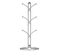 Orsina Chrome 6 Cup Mug Tree, Stylish Wire Stand With Polished Chrome Finish, Holds Up To 6 Mugs For Easy Access in Silver Orsina Silver