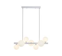 Orsina Chrome 7 Light Pendant Lamp, Mid Century Multi Arm Ceiling Fixture, Industrial And Chrome Pendant Lighting