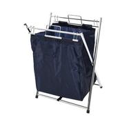 Orsina Chrome And Blue Laundry Cart With Laundry Bag