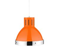 Orsina Chrome Bell Shaped Pendant Light in Orange Orsina Orange