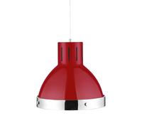 Orsina Chrome Bell Shaped Pendant Light in Red Orsina Red