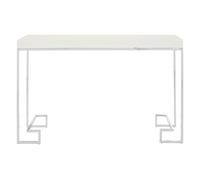 Orsina Chrome Console Table With White High Gloss Top, Hall Table With Stainless Steel Legs, Table For Everyday Use Orsina White