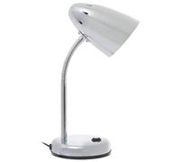 Orsina Chrome Desk Lamp, Sleek Metal Frame With Adjustable Gooseneck Arm, Polished Chrome Finish For Modern