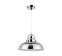 Orsina Chrome Finish Bowl Shaped Pendant Light, Ceiling Lamp With Reflective Exterior, Polished Pendant Lighting in Silver Orsina Silver