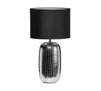 Chrome Finish Ceramic Base Table Lamp With Black Shade,Bedside Lamp,Desk Lamp With In-Line On/Off Switch Premier Housewares Black One Size