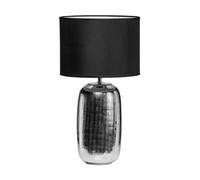 Orsina Chrome Finish Ceramic Base Table Lamp With Black Shade, Bedside Lamp, Desk Lamp With In-Line On/Off Switch Orsina Black