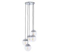 Interiors by PH Revive Chrome Finish Five Pendant Lights, Silver