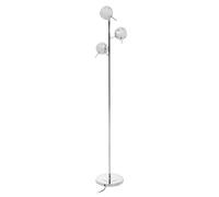 Orsina Chrome Floor Lamp With Three Dome Shades, Adjustable Arched Frame With Chrome Finish, 3 Light Floor Lamp in Silver Orsina Silver