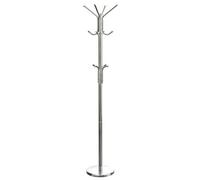 Premier Housewares Floor Standing Coat Hooks / Hallway Coat Stand / Bedroom Coat Stands / Chrome Clothes Hooks - 12 Hooks, Silver