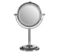 Orsina Chrome Iron Table Mirror, Durable 27X17Cm Swivel Vanity Mirror, Modern Chrome Finis