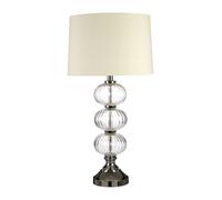 Orsina Chrome Orb Base Table Lamp, Ivory Shade Modern Desk Light, Contemporary Night Light For Reading Corners in Cream Orsina Cream