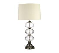 Orsina Chrome Orb Base Table Lamp, Ivory Shade Modern Desk Light, Contemporary Night Light For Reading Corners