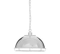 Chrome Pendant Light With Wire Grille & Chain Suspension,Tough Iron Build Lamp,Decorative Ceiling Light Premier Housewares Silver One Size