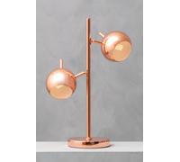 Orsina Chrome Table Lamp With Dual Metal Dome Shades, Adjustable Arched Twin Light Table Lamp, Chrome Finish Lamp in Gold Orsina Gold